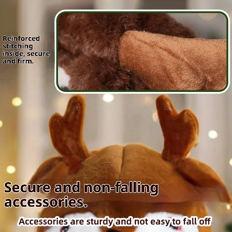 움직이는 귀 크리스마스 장식 산타클로스 순록 모자 파티 헤드웨어 성인 및 어린이용 귀여운 선물 휴일에 이상적