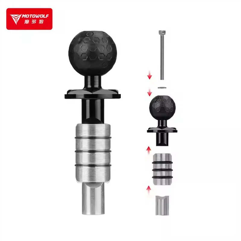 Motorbike Outdoor Riding Modified Accessories Mobile Phone Sports Camera Mount Adapter Ball Head Aluminium Alloy Fork Ball Head view 2