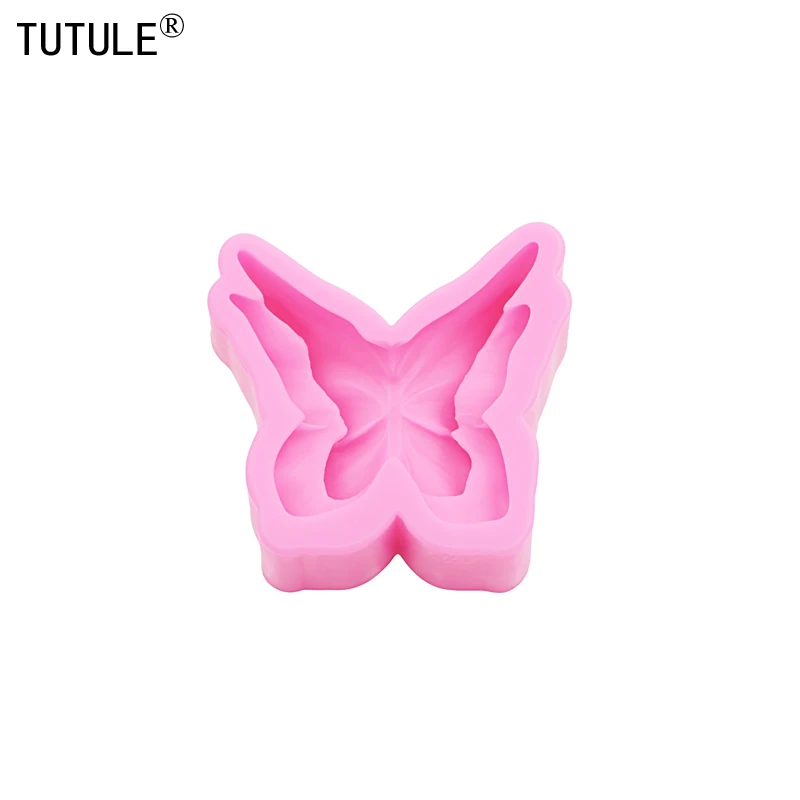 3D Double Layer Butterfly resin Clay jewelry Silicone molds butterfly Accessories Silicone Mold butterfly Chocolate Cake Mould