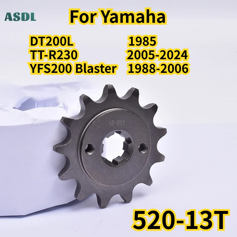 520-13T 520 Chain 13T Motorcycle 20CrMnTi Front Sprocket Gear For Yamaha DT200L 1985 TT-R230 2005-2024 YFS200 Blaster 1988-2006