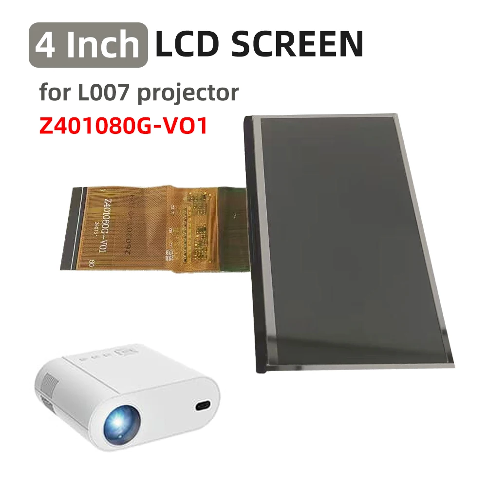 DITONG LCD Panels 1080P 4-Inch Screen 60 Pin LCD Screen Z401080G-V01 Compatible with L007 Projector 90X60mm Polarized Glass