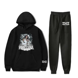 DD Osama Here 2 Stay Hoodie Jogger Pants Two Piece Set Sweatshirts+Sweatpants Hip Hop Rapper 2023 Tour Men Women's Set