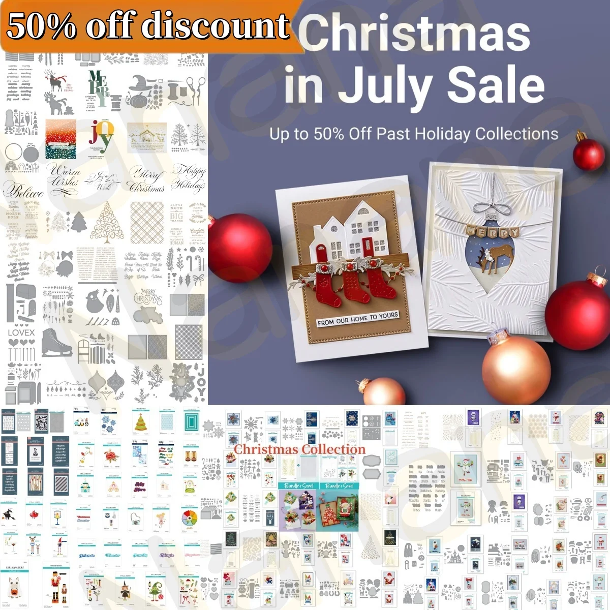 

Christmas in July Santa Sled Tree Elk Snowman Decoration Cutting Die Press Plate for DIY Making Greeting Card Scrapbook Craft