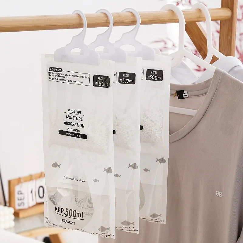 50Pcs Household Moisture Hanging Drying Clothes Dehumidifier Wardrobe Moisture-Proof Agent Desiccant Moisture Absorption Bag