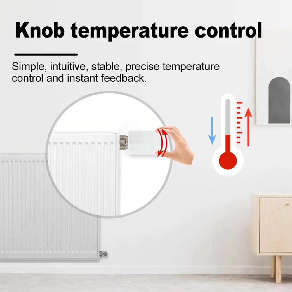 Tuya ZigBee 3.0 Smart TRV Thermostatic Radiator Valve Actuator Programmable Heating Frost Protection  Support Alexa Google Home