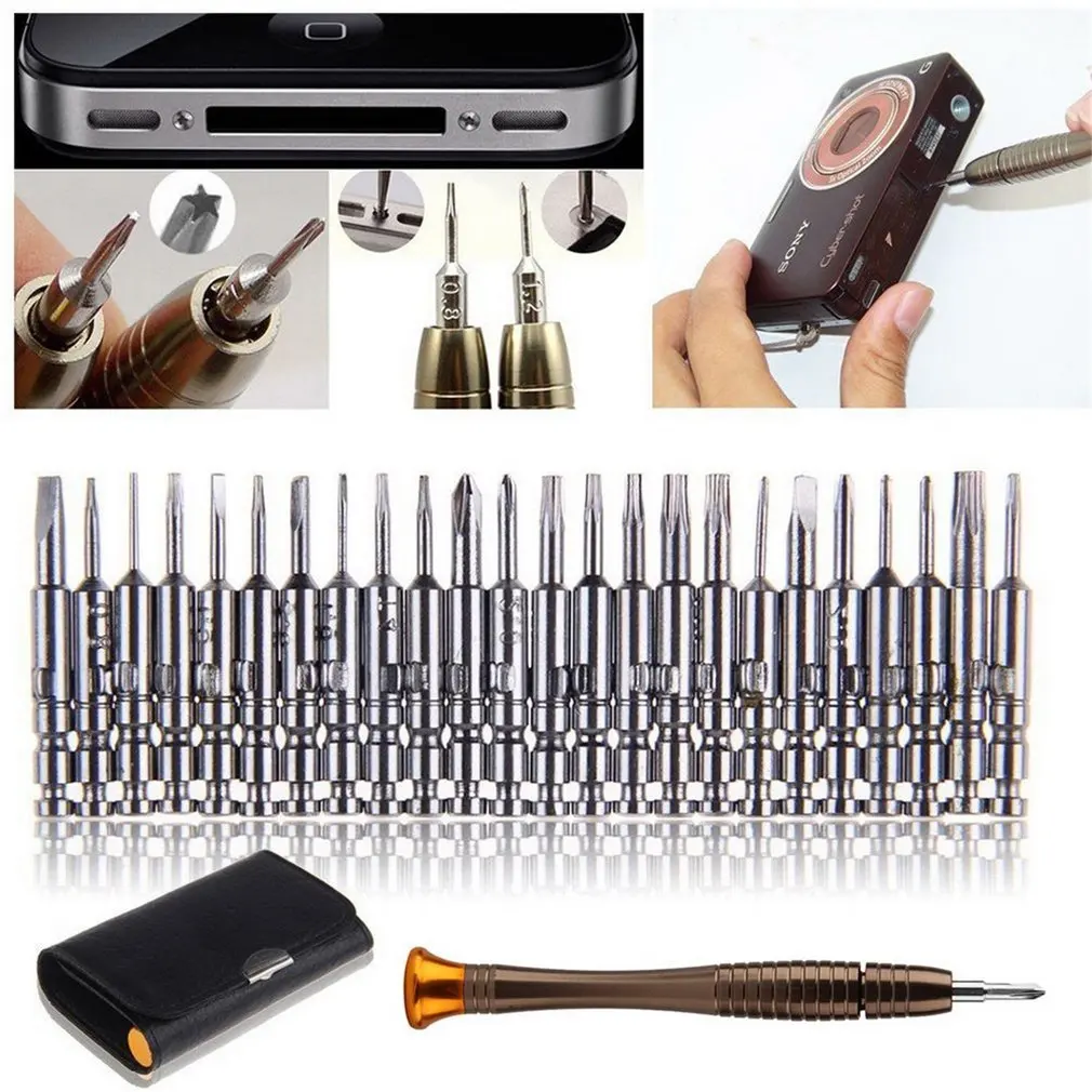 25 In 1 Universal Torx Screwdriver Repair Tool Set for IPhone Cellphone Tablet PC Repair Opening Tool Kit Key Bag