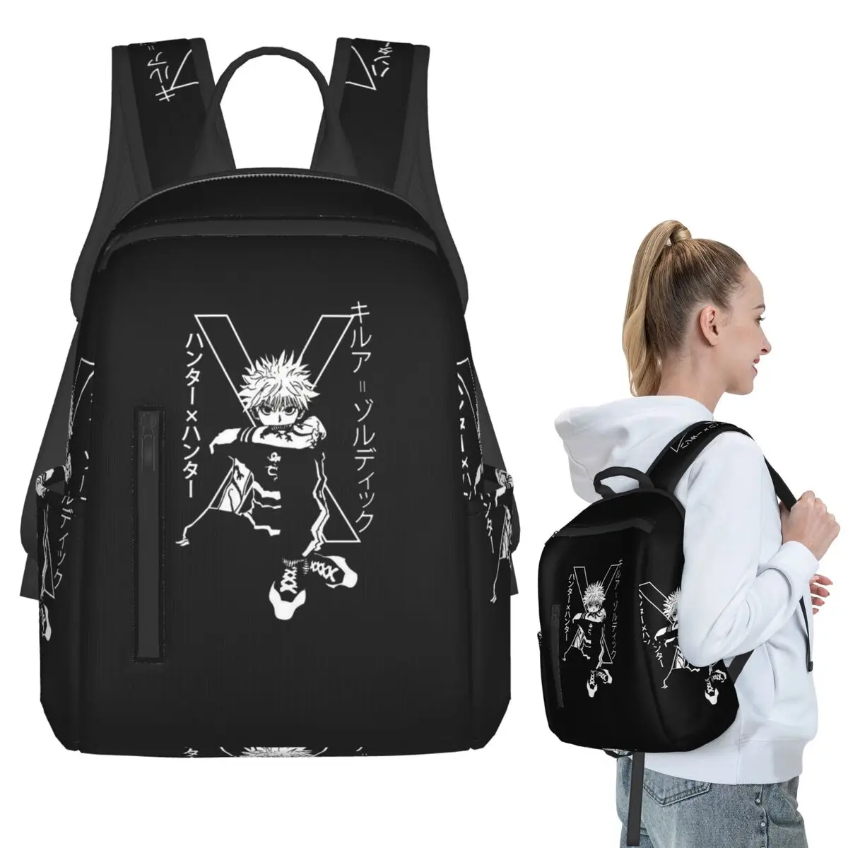 

Killua Zoldyck Anime HXH Hunter X Hunter Backpack Student BookBag Kids School Bag Laptop Shoulder Bags Boys Girls