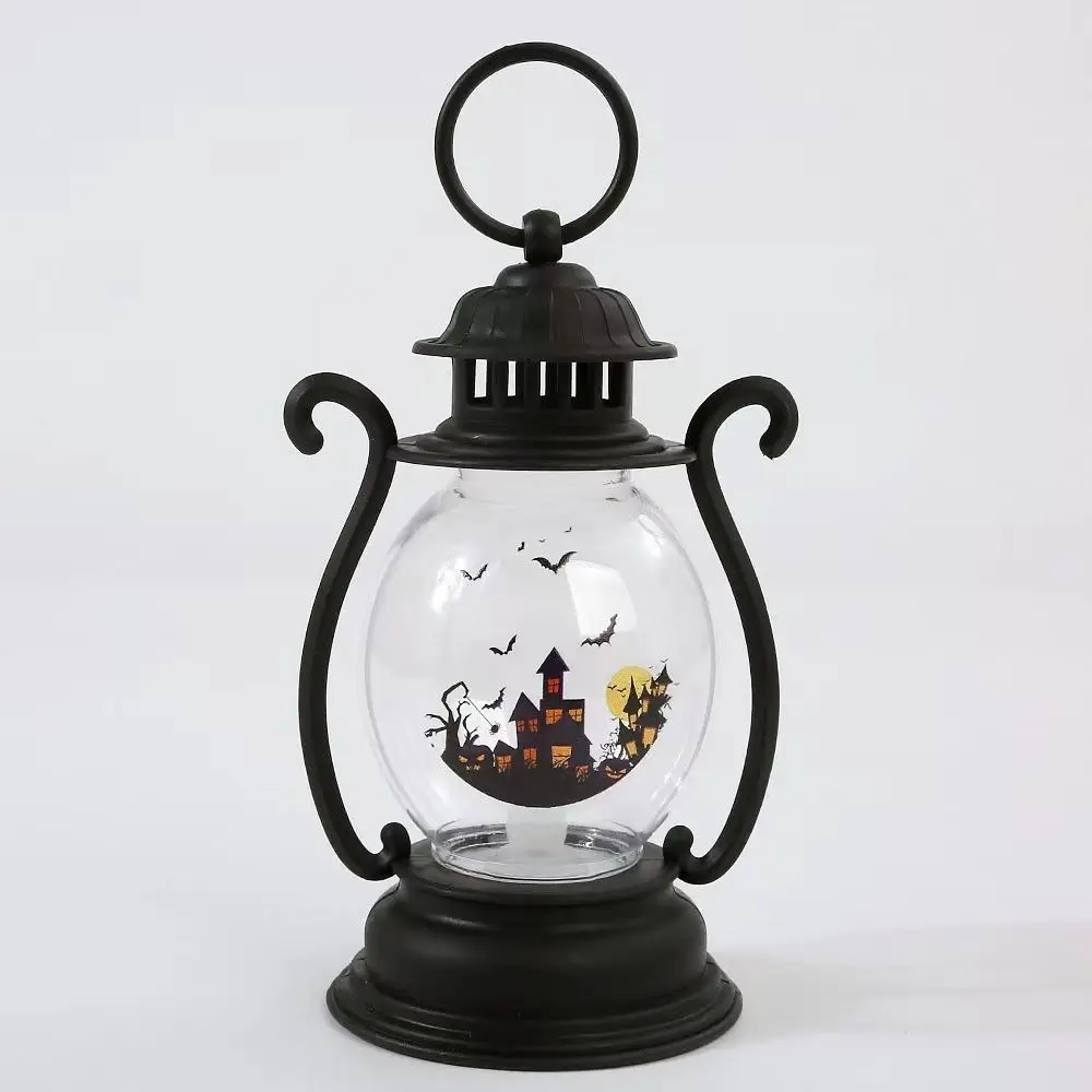 

Electronic Candle Halloween Pumpkin Lantern Pumpkin Witch Castle Hanging Halloween Portable Lantern Cartoon Glowing Oil Lamp