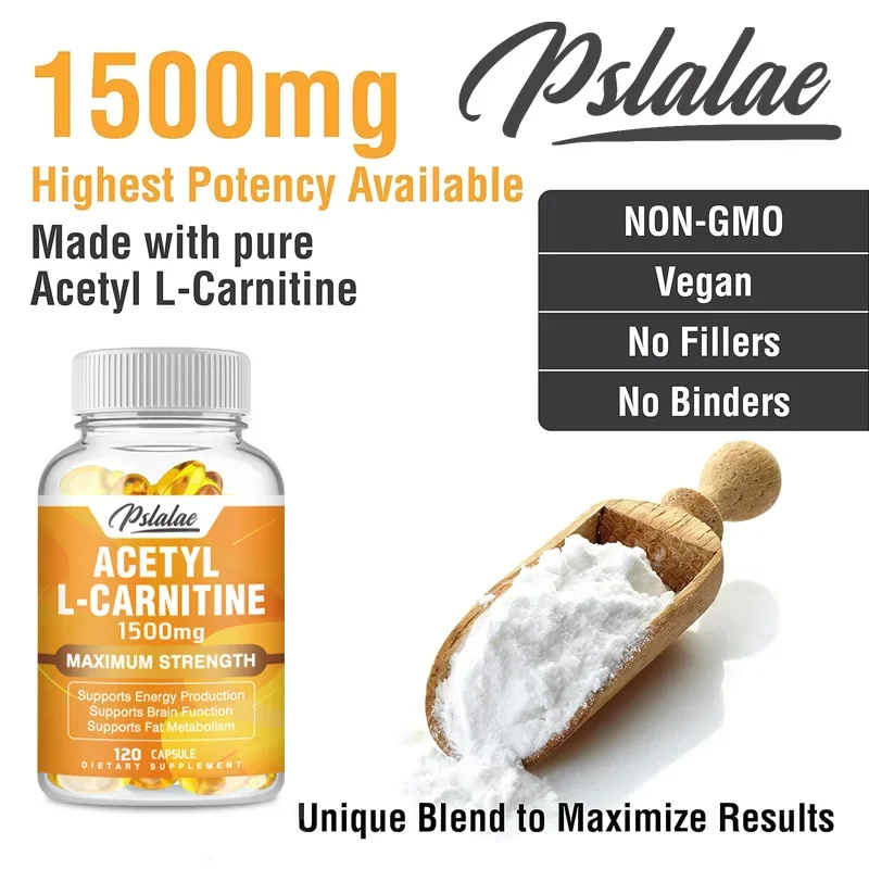 Acetyl L-Carnitine 1,500 Mg High Potency Supports Natural Energy Production, Sports Nutrition, Supports Memory/Focus