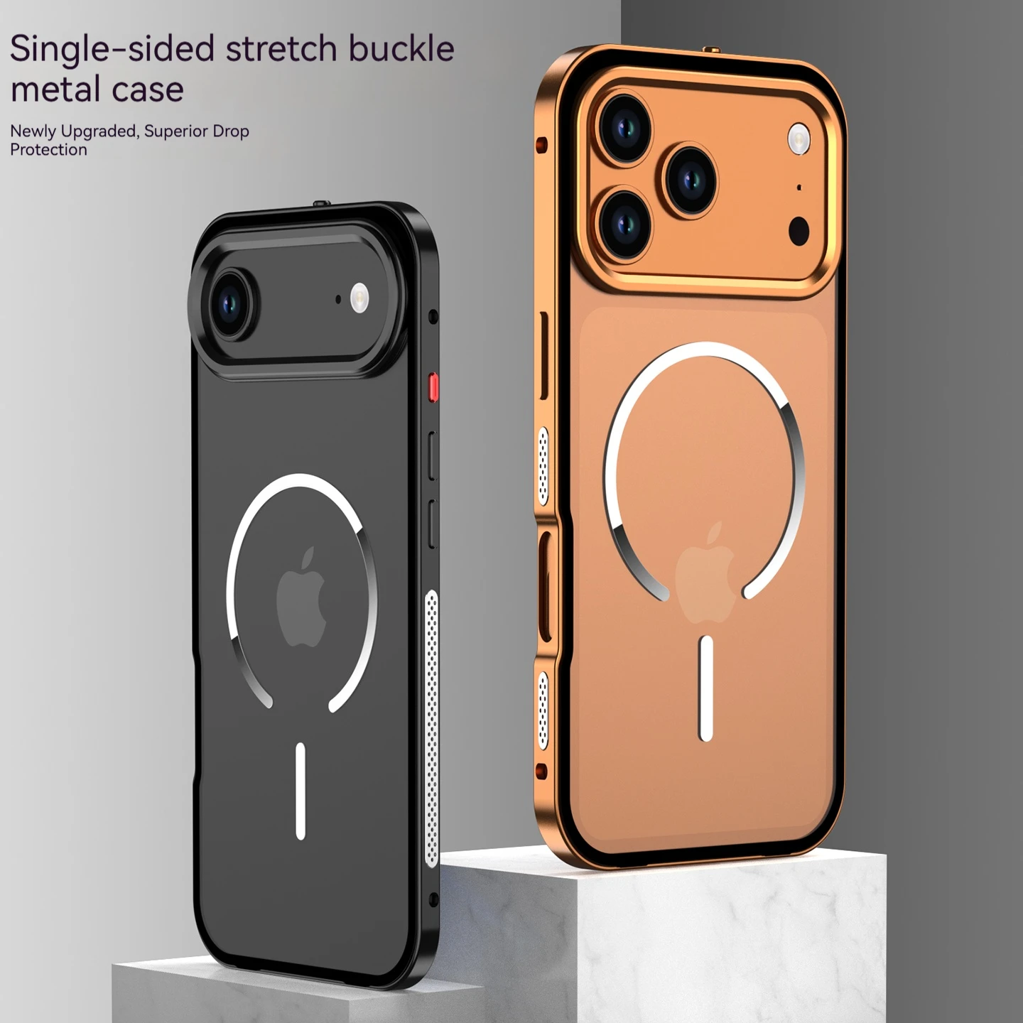 Metallrand, mattierte PC-Rückplatte, Handyhülle, für iPhone 17, 16, 15, 14, 13, Pro Max, iPhone Air, magnetischer Schutz, Rückseite