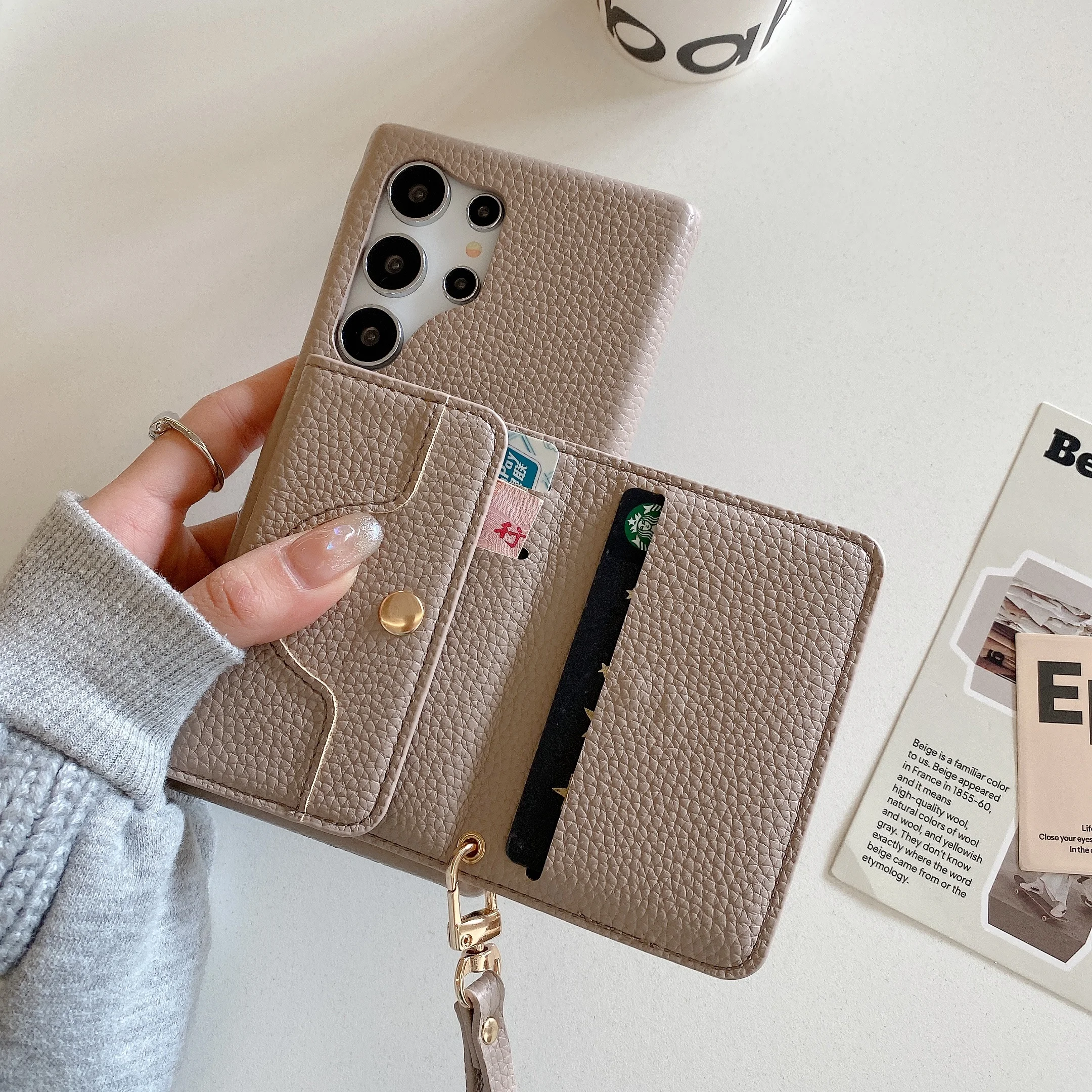 Luxury Wallet Cards Bag Leather case for Samsung Galaxy Note 20  S20 21FE 22 23 24  Plus Ultra