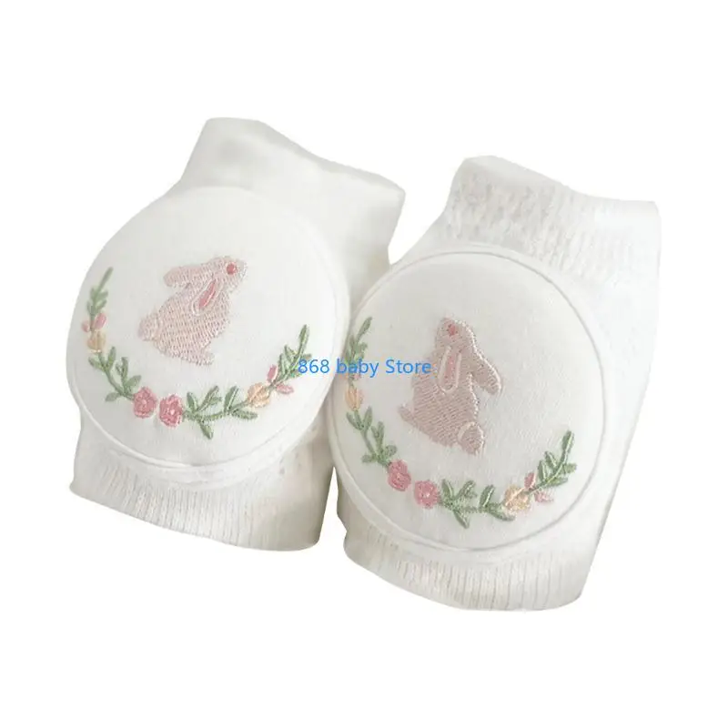 29EE 1 زوج الطفل منصات الركبة للطفل المشي الزحف منصات الركبة القطن حماة الركبة الكرتون التطريز الركبة وسادة واقية #3