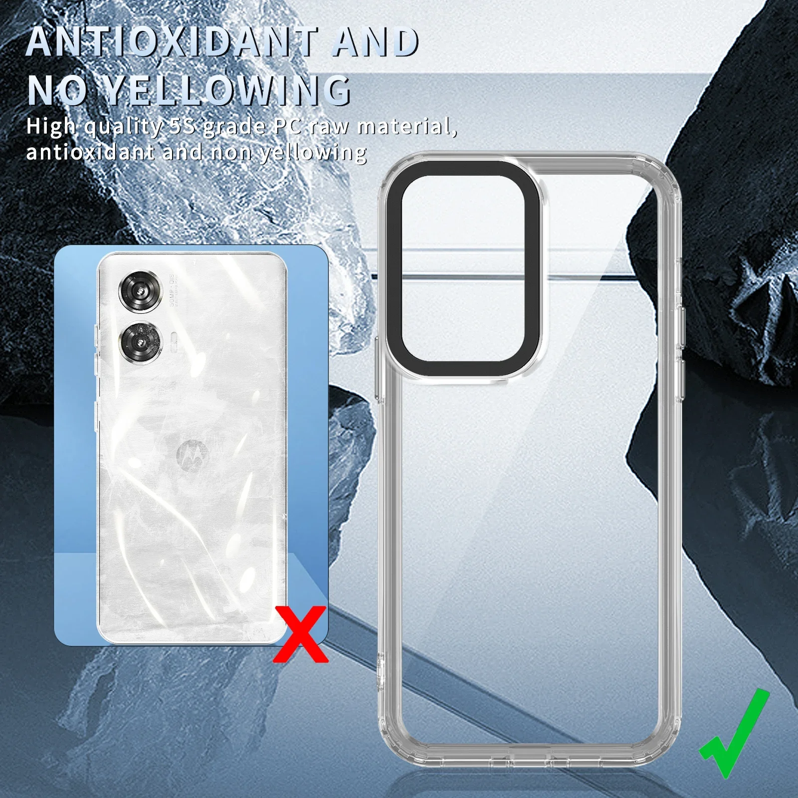 Luxury Transparent Cover for Motorola Moto Edge 50 Fusion Pro 40 Neo 30 G54 Power G14 G84 G72 G52 G62 G82 G13 G23 G53 Funda