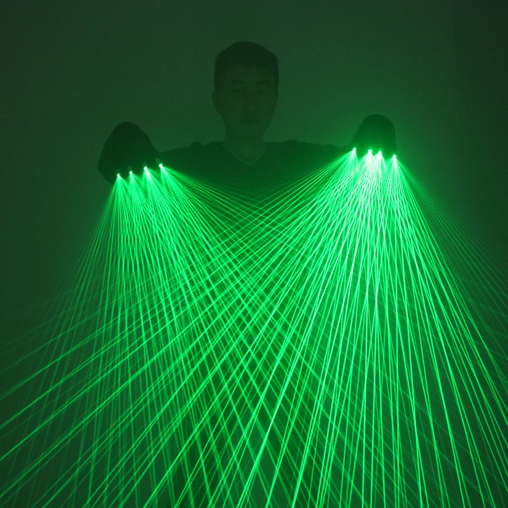 2 in 1 Multi-Line Green Laser Gloves LED Lazer Mitten Ray Gloves Rave LED Flash Finger Palm Light Dress Up LED Robot Suit - Image 4