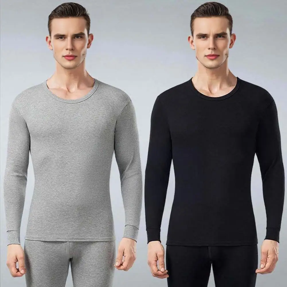 Warm Slim-fit Clothing Set Men's Thermal Underwear Set Long Johns Two-piece Outfit Winter Warmth Clothing Comfortable for Cold