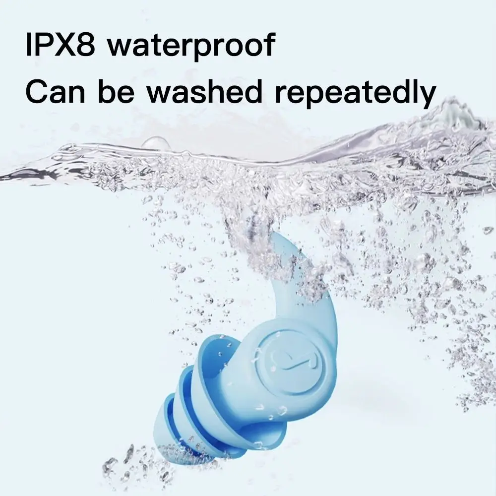 Bouchons d'oreille anti-bruit à réduction de bruit, doux, confort, étanche, silicone, réutilisable, protecteur d'oreille, natation, sommeil