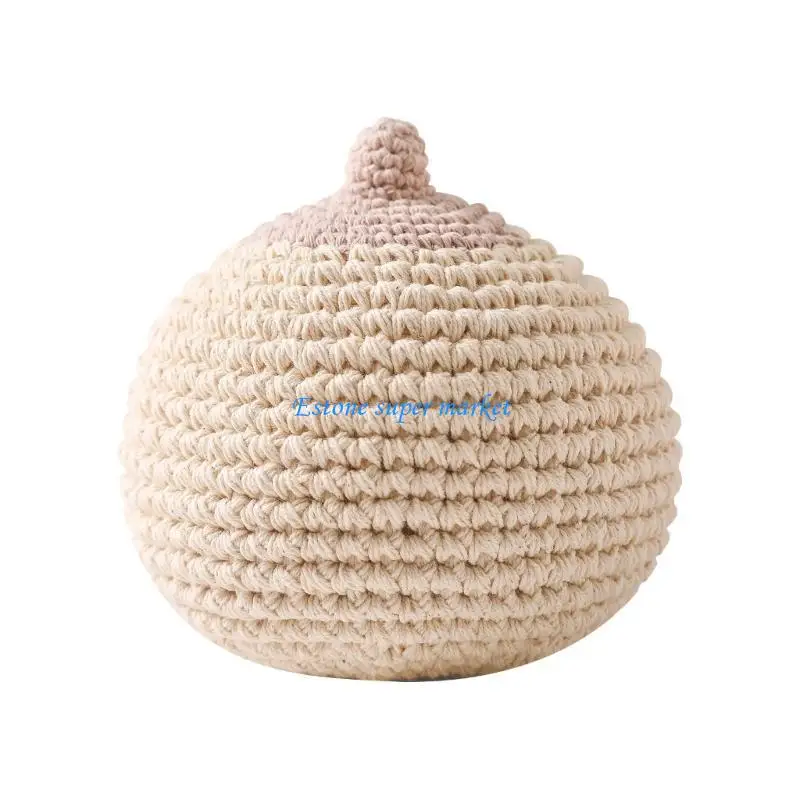

090B Breastfeeding Knitted Toy Baby Teether Rattle Crochet Plush Toy Baby Soothe Doll Newborn Shower Gift for Boys Girls