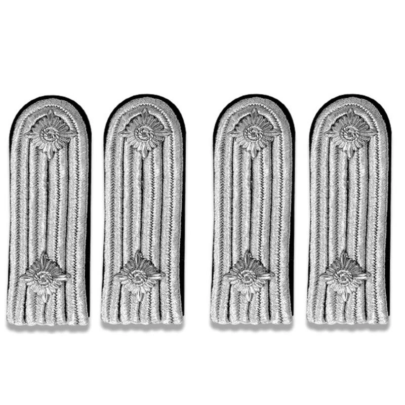 Captain Golden Epaulettes for Uniforms Security Guards Costumes Easy Attach Accessories Embroidered Epaulettes