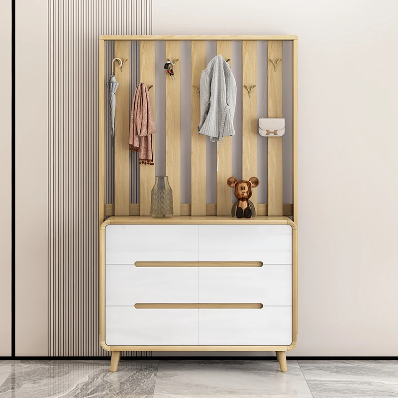 

Hanger integrated bedroom bedside locker coat rack living room locker log color porch partition cabinet