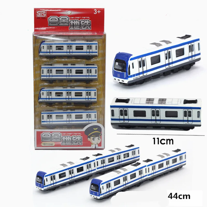 Alloy pull back high-speed rail train set model,1:64 diecast alloy subway toy,set gift box gift,children\'s train toys