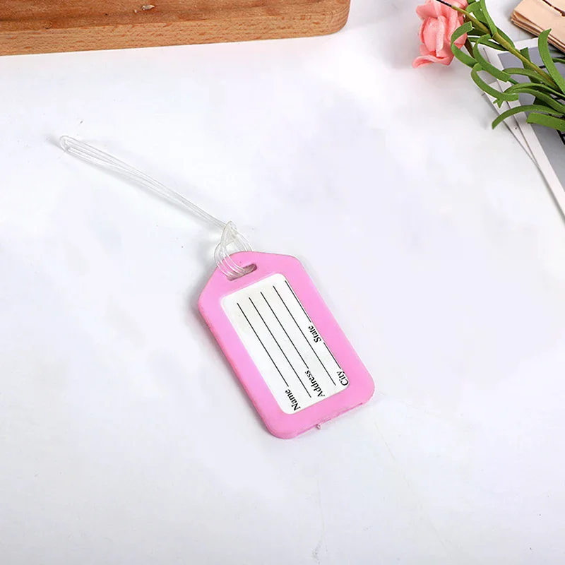 50개 여행 태그 플라스틱 가방 루프 투명 수하물 ID 라벨 스트랩 홀더 랜야드 휴대용 여행 액세서리