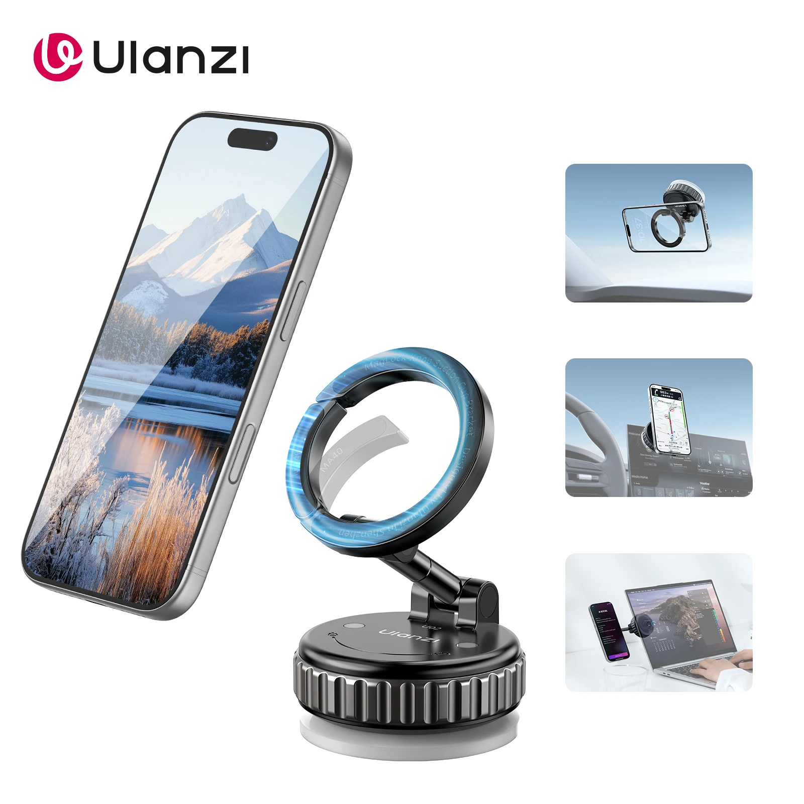 Car Accessories Online - Ulanzi MA40 Magnetic Suction Cup Mount