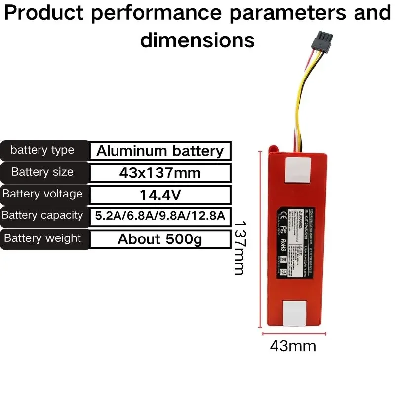 Original BRR-2P4S-5200S Robotic Vacuum Cleaner Replacement Battery For Xiaomi Roborock S55 S60 S65 S50 S51 S5 MAX S6 Parts