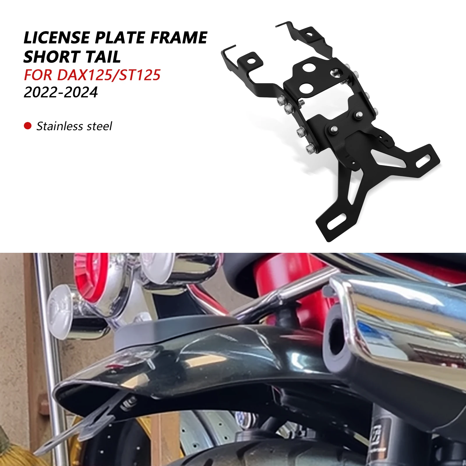 

Для DAX ST125 DAX125 2024 2023 2022 мотоциклетное заднее крыло, регистрационный кронштейн, держатель номерного знака, рама, хвост, аккуратный с