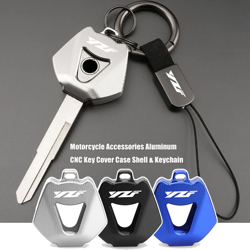 For Yamaha YZF R1 R3 R6 R7 R15 R25 R125 YZFR6 YZFR1 YZFR3 R1M YZFR6 Moto Accessories CNC Key Cover Case Shell & Keychain Keyring
