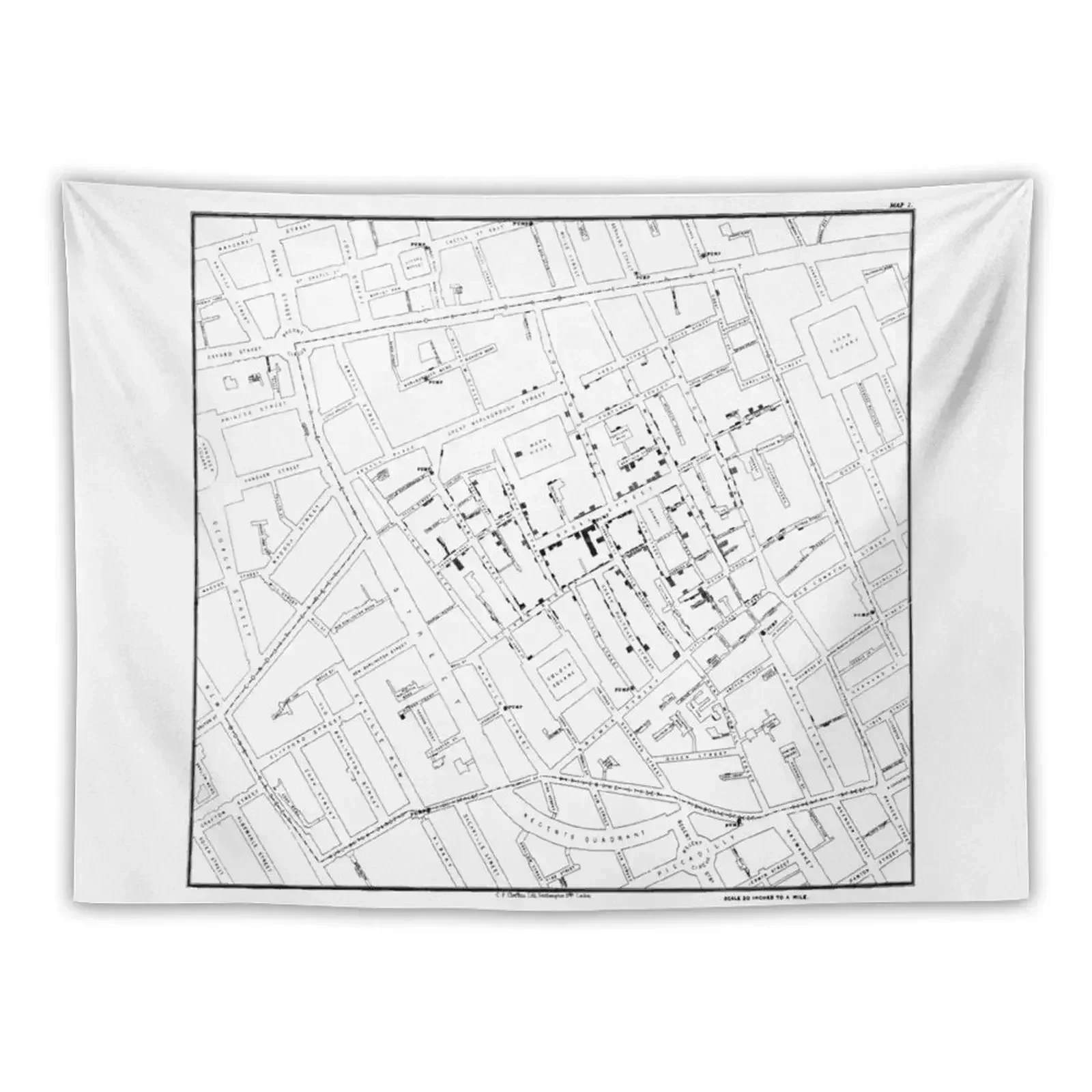 

John Snow's Cholera Map Tapestry Decoration Bedroom Wallpaper Bedroom For Bedroom Tapestry