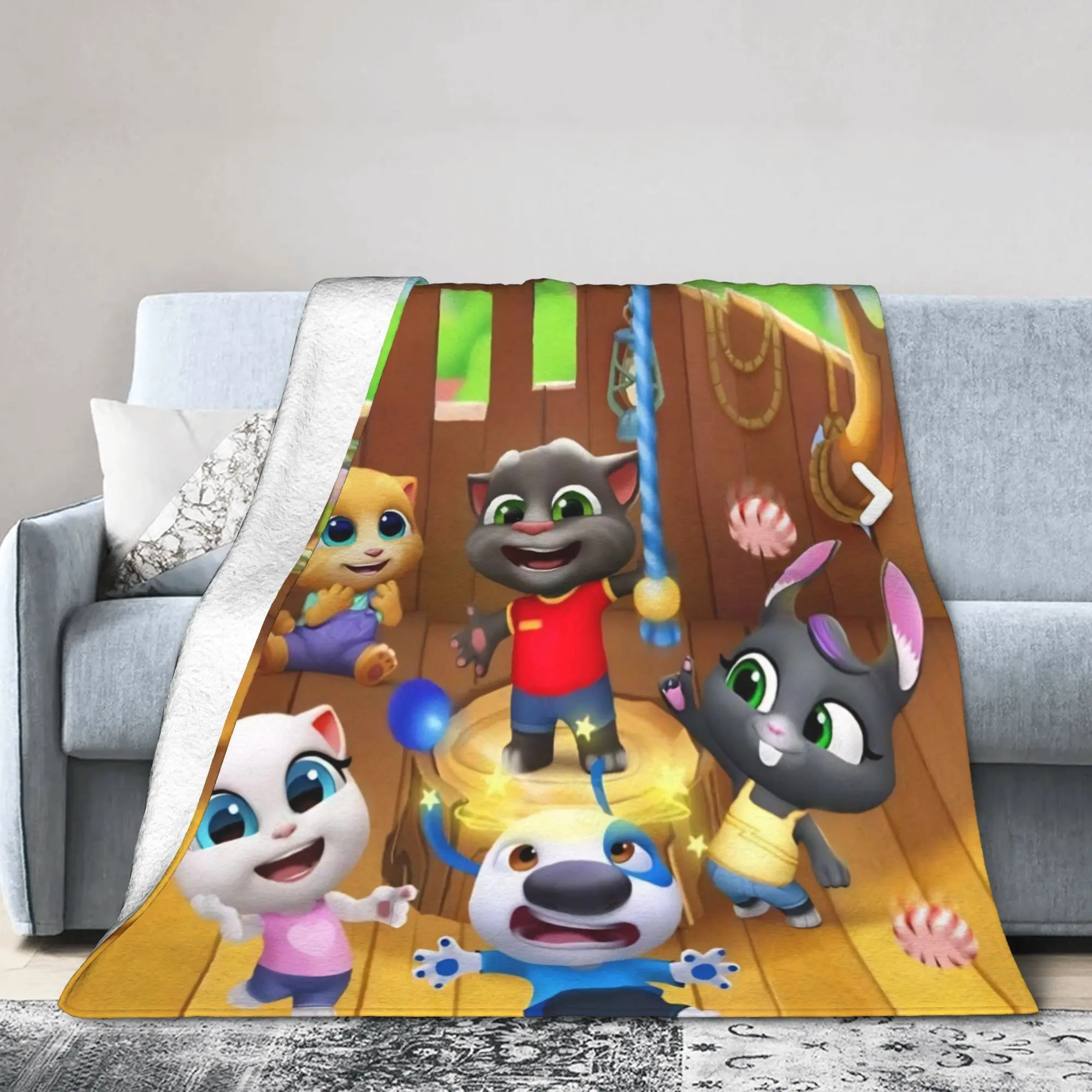 Stylish T-Talking T-Tom And F-Friends Blanket Super Soft Coral Fleece Plush  Cozy Throw Blanket Machine Washable
