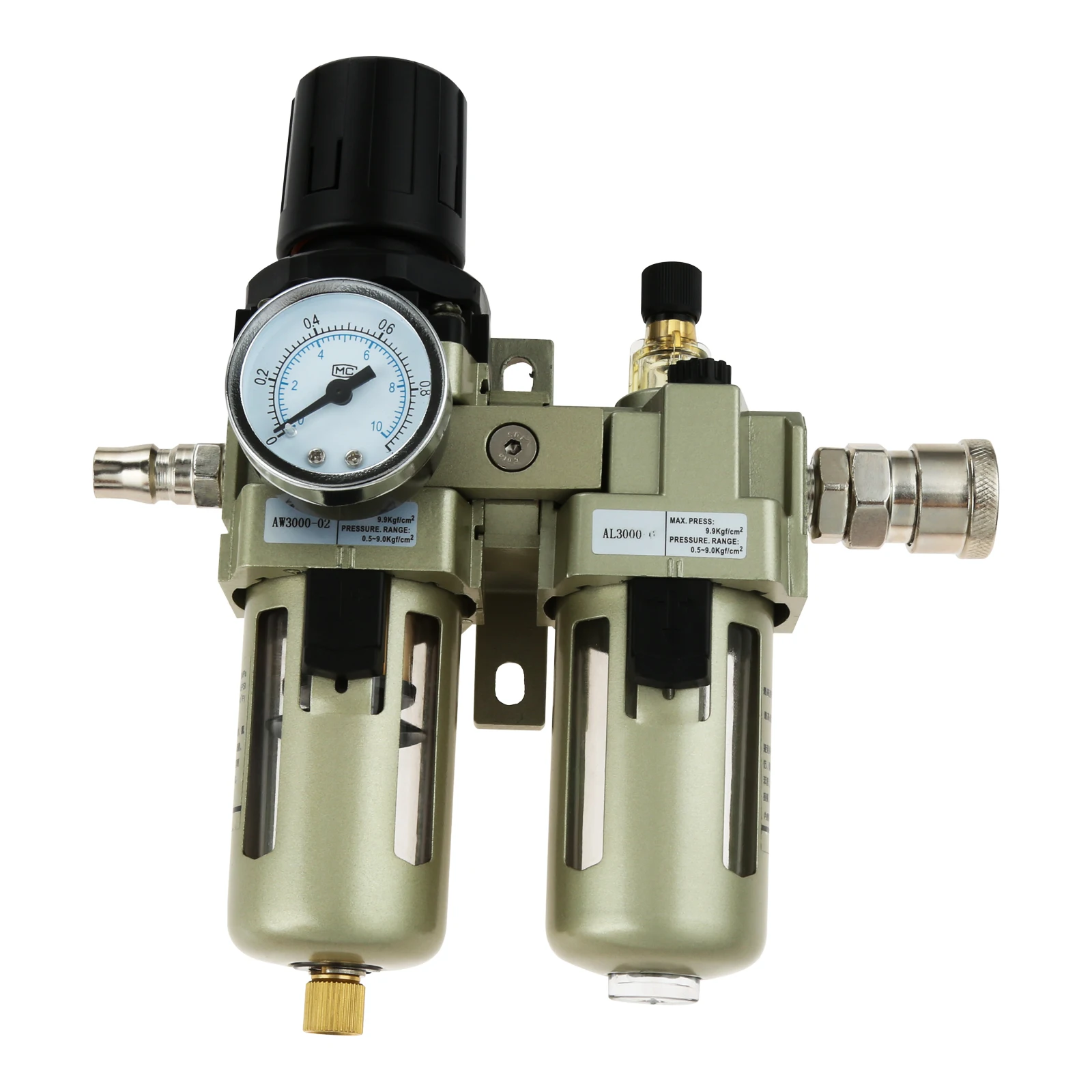 High Accuracy AC3010-02 G1/4 Oil Water Air Regulator Water Separator Filter Compressor with Pressure Gauge for Electrician Tools