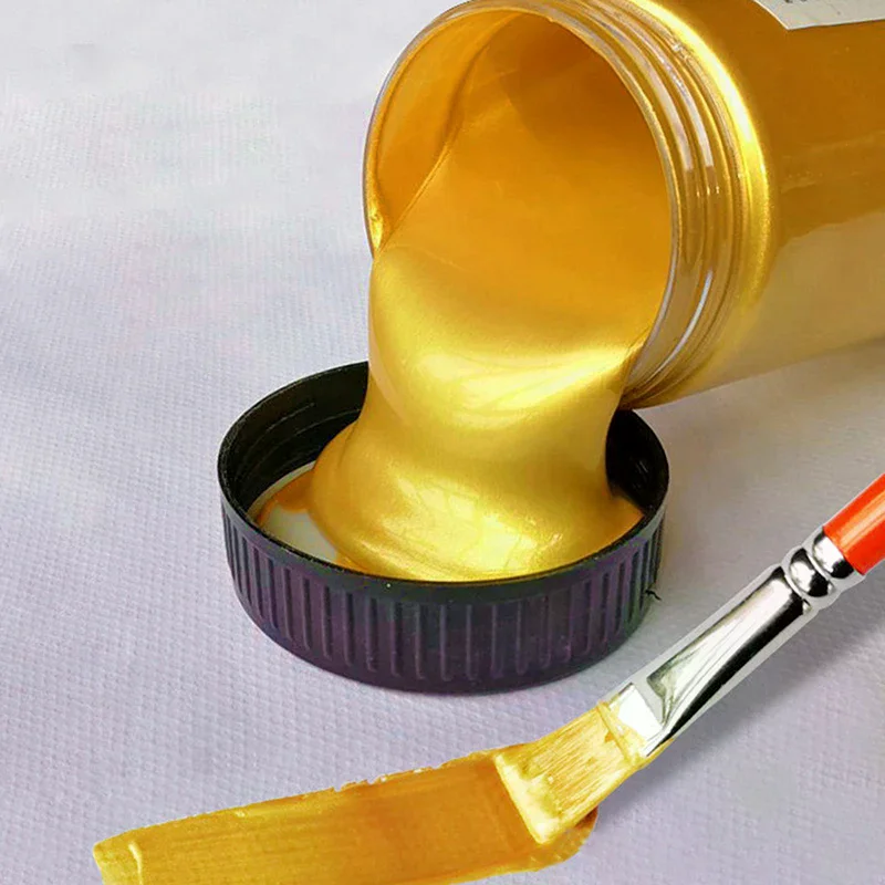 

100 мл Золотая краска, металлическая акриловая краска, водонепроницаемая, не выцветшая для скультной окраски, сделай сам, ручная одежда, окрашенные пигменты для граффити