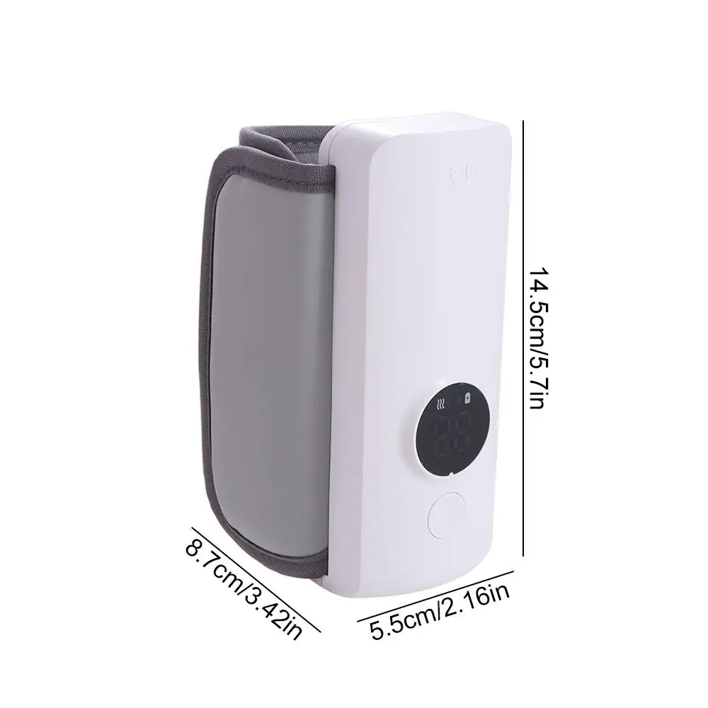 USB充電式哺乳瓶ウォーマー 温度調節6段階 ミルクヒーター 保温スリーブ付き 安全な哺乳瓶ヒーター