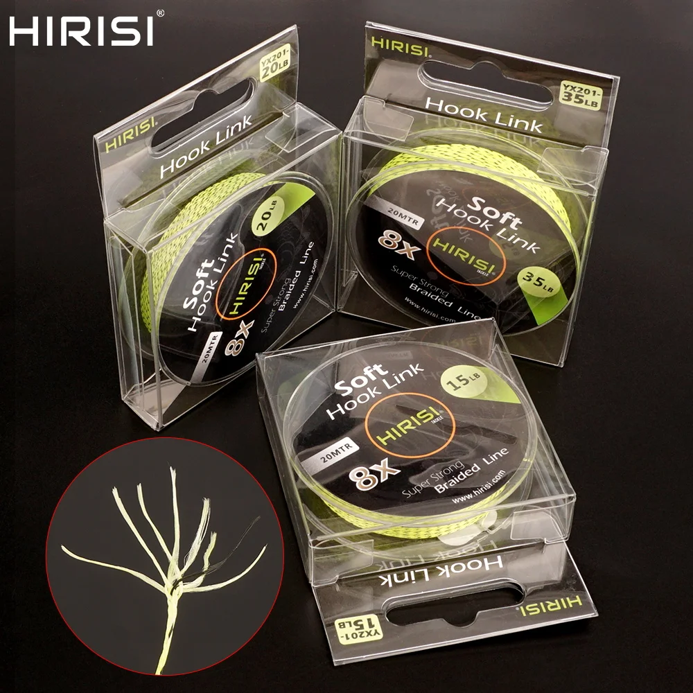 Hirisi 2 Stück Karpfenangeln Soft Hook Link 8 Strang 20 m Leadcore Braid Line Hair Rig Terminal Tackle für Karpfenangeln Zubehör