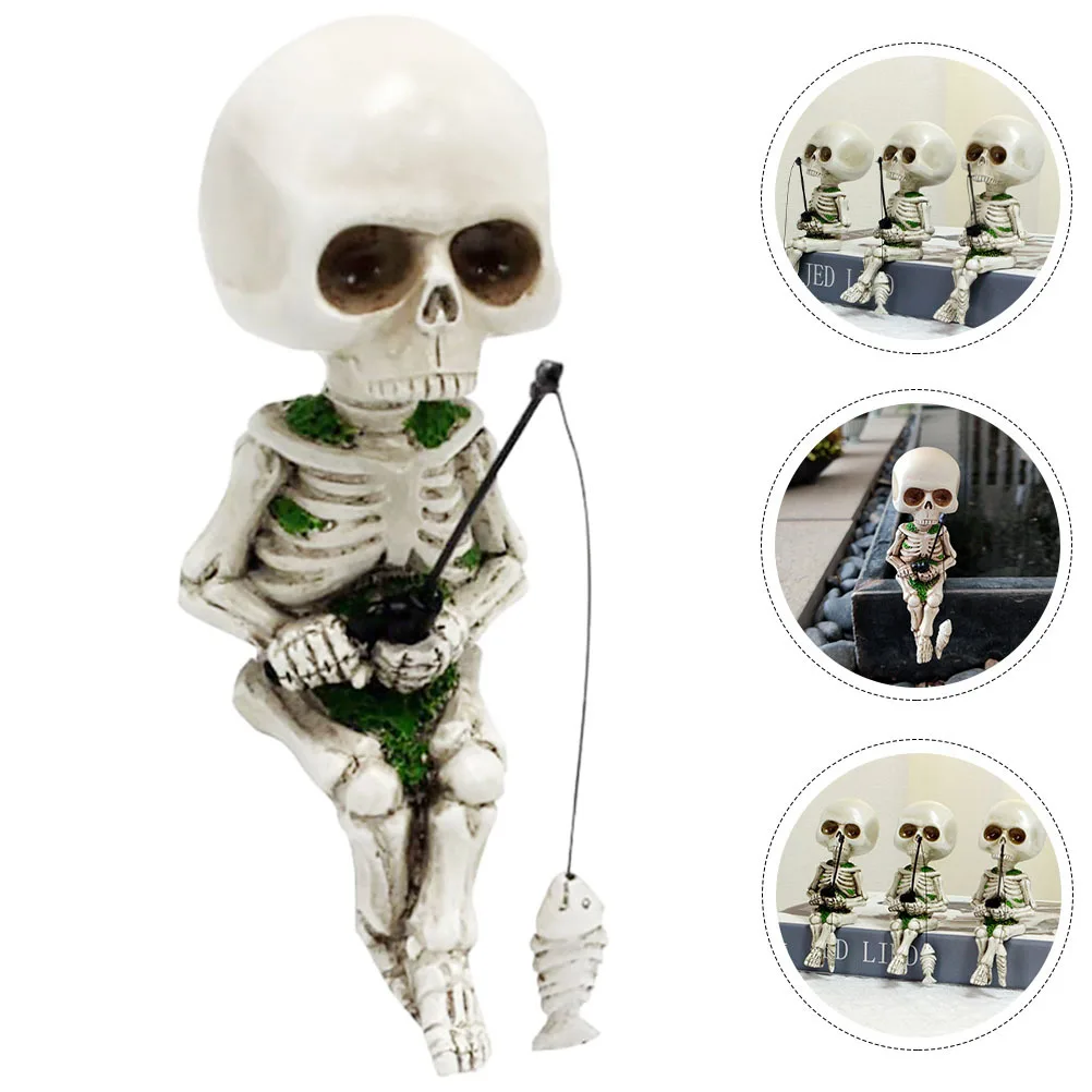 

Outdoor Fishing Statue Resin Garden Decoration Halloween Yard Ornament Compact Size Lightweight