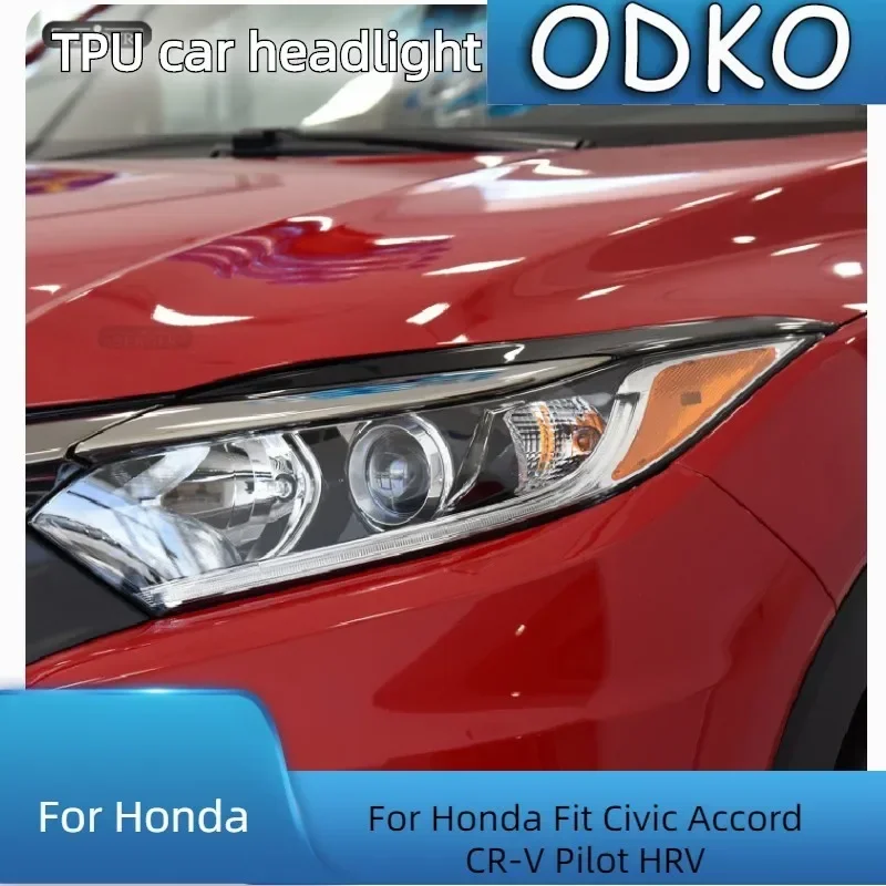 

For Honda Fit Civic Accord CR-V Pilot HRV Car Headlight Protective Film Front Light Transparent TPU Sticker Accessories