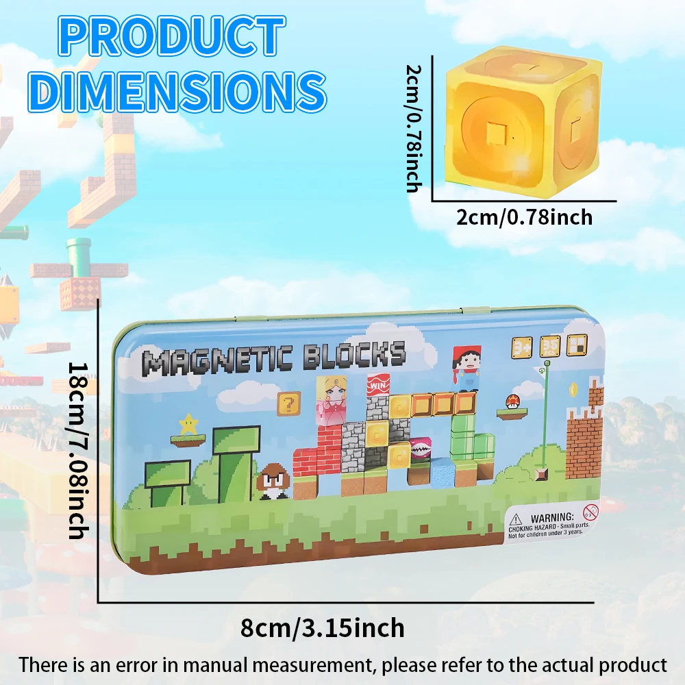 مكعبات بناء مغناطيسية ألعاب سفر للأطفال مجموعة تعلم الجذعية مع صندوق تخزين ألعاب البناء المحمولة