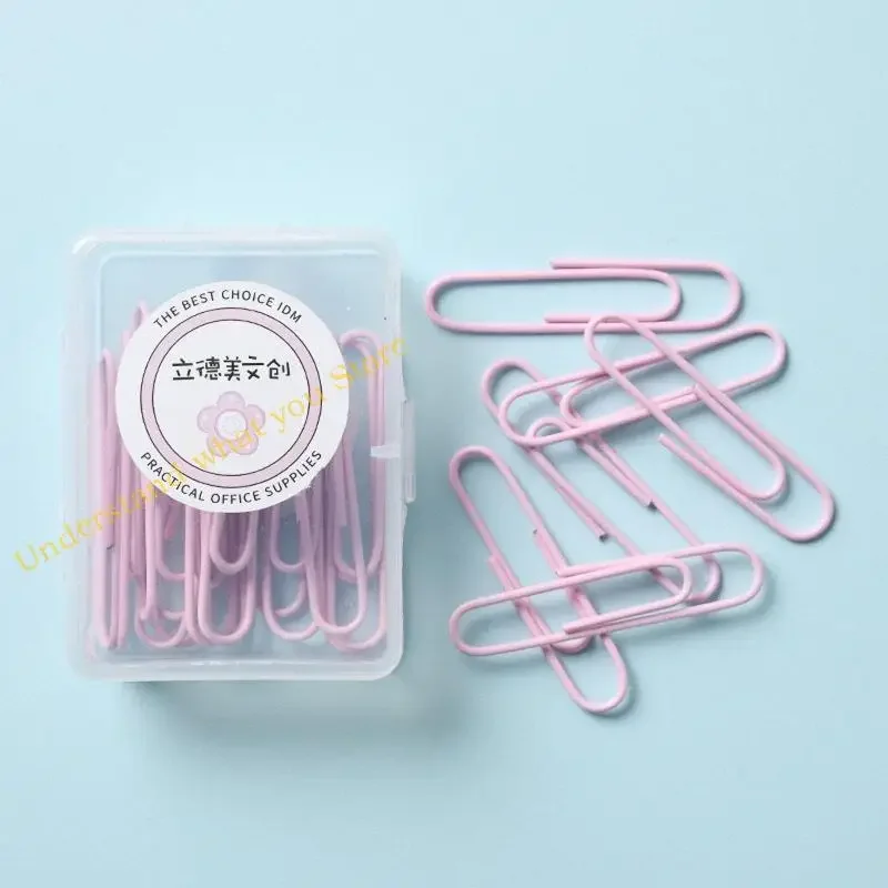 J60A Paper Clips Macaron Color 20/50 Pack Paper Clips 28mm / 50 mm Durable Rust Resistant PaperClips for Paperwork DIY