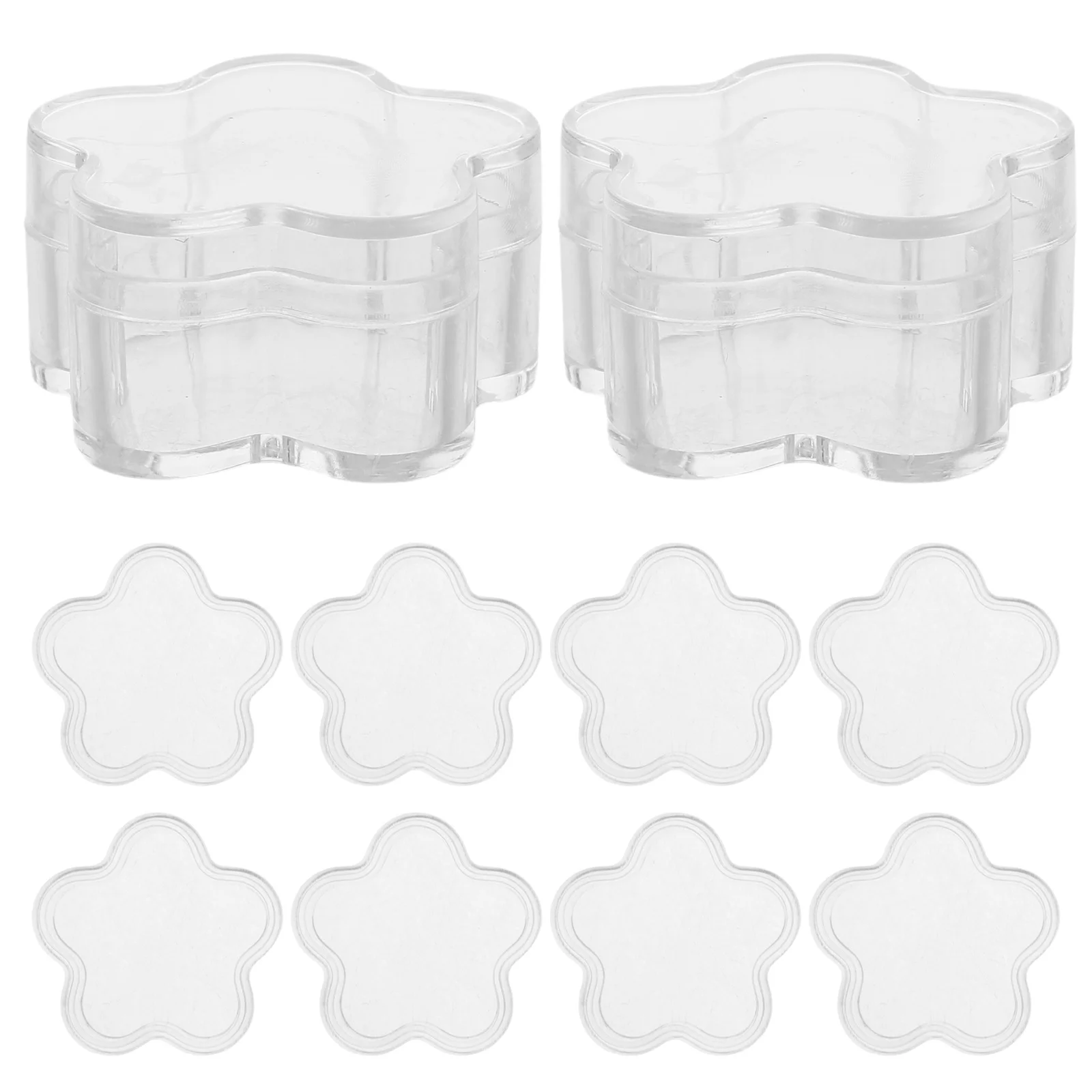 

10Pcs Nail Art Storage Box Flower Shaped Clear Plastic Organizer for Jewelry Parts DIY Crafts Bead Sequins Gadget Repair