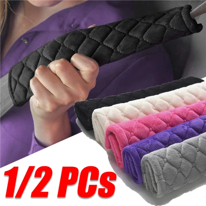 

1/2PCs Universal Car Seat Belt Covers Plush Soft Velvet Shoulder Pad Safety Belt Cover for Adult Kid Car Interior Accessories
