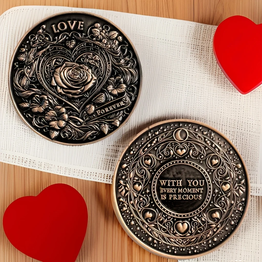 عملة الحب الوردية التذكارية للعملة التذكارية التي تعبر أعمقًا لعشاق حبك #3