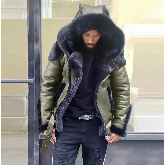 Winter Women's Faux Fur American Leather Jacket Loose Fit Style No Brand Registered Trademark JD1732044571645219654