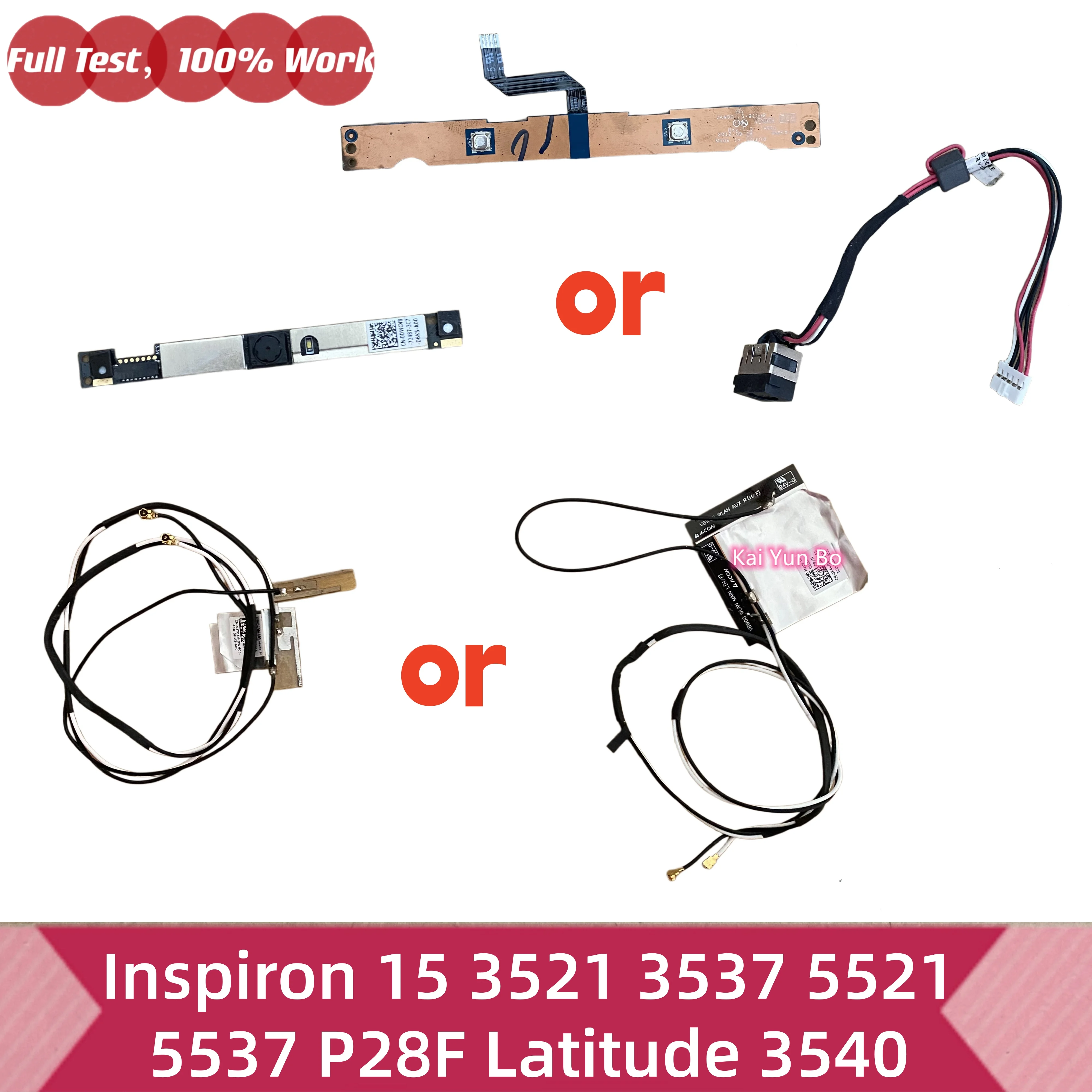 cn-0k4kg6-0k4kg6-0jt04v-0dwgv8-0yf81x-dc30100m900-ls-9103p-nbx00019p00-para-dell-inspiron-15-3521-3537-5521-5537-p28f-latitude-3540-antena-wifi-camera-webcam-conector-de-alimentacao-dc-touchpad-placa-de-botoes-do-mouse