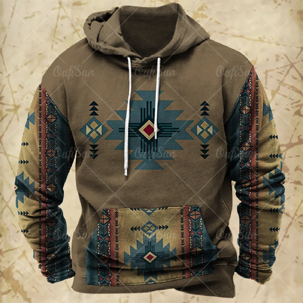 Vintage Men's Hoodie Autumn Fashion Long Sleeve Sweatshirts Harajuku Print Streetwear Male Oversized Clothing Casual Pullover