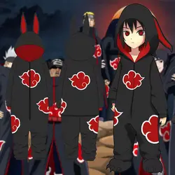 Anime Akatsuki Cosplay Costume Red Cloud Kigurumi Adult Unisex Pajamas Flannel Jumpsuit Sleepwear Onesies