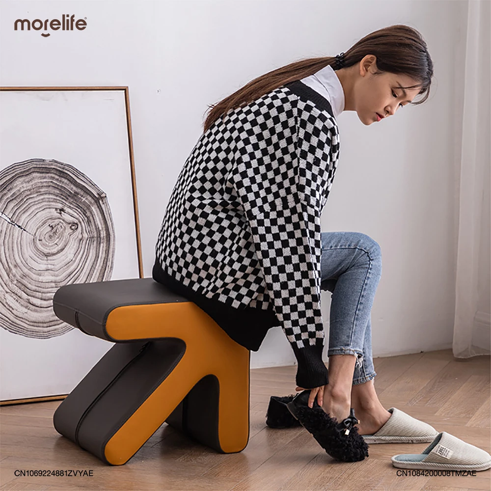 Nordic Creative Combination Sofa Footstool Family Living Room Minimalist Shoe Changing Stool Storage Rack Home Furniture F01+