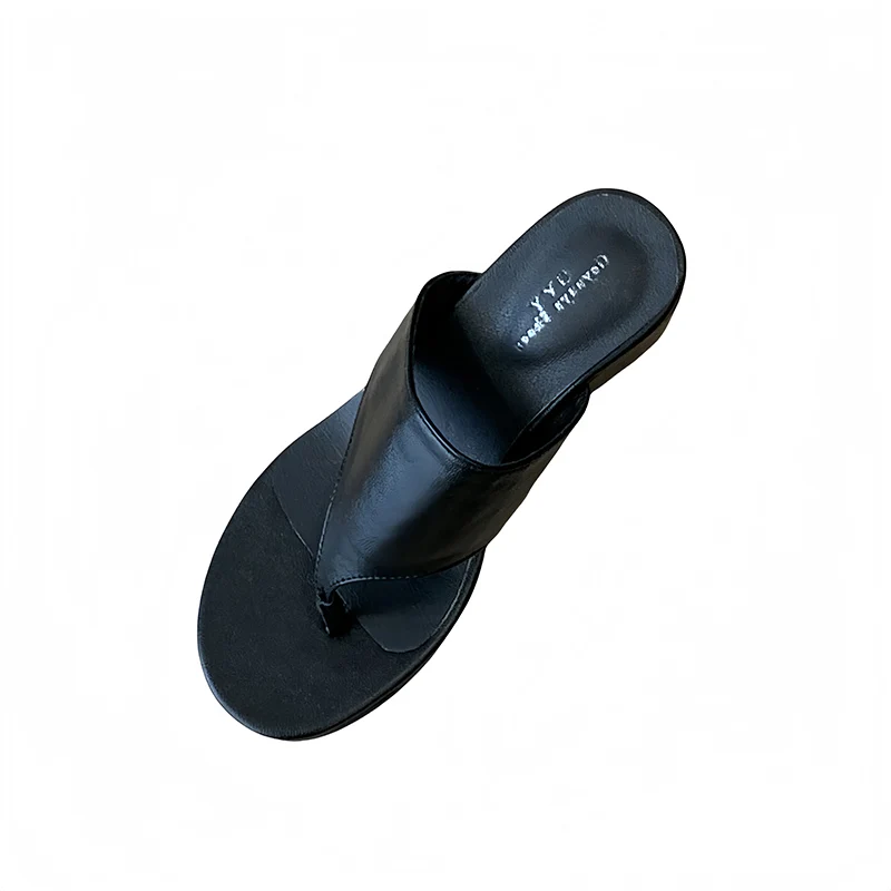 

Женские черные сандалии на танкетке 5 см, летние шлепанцы, повседневные туфли на высоком каблуке, бежевые туфли