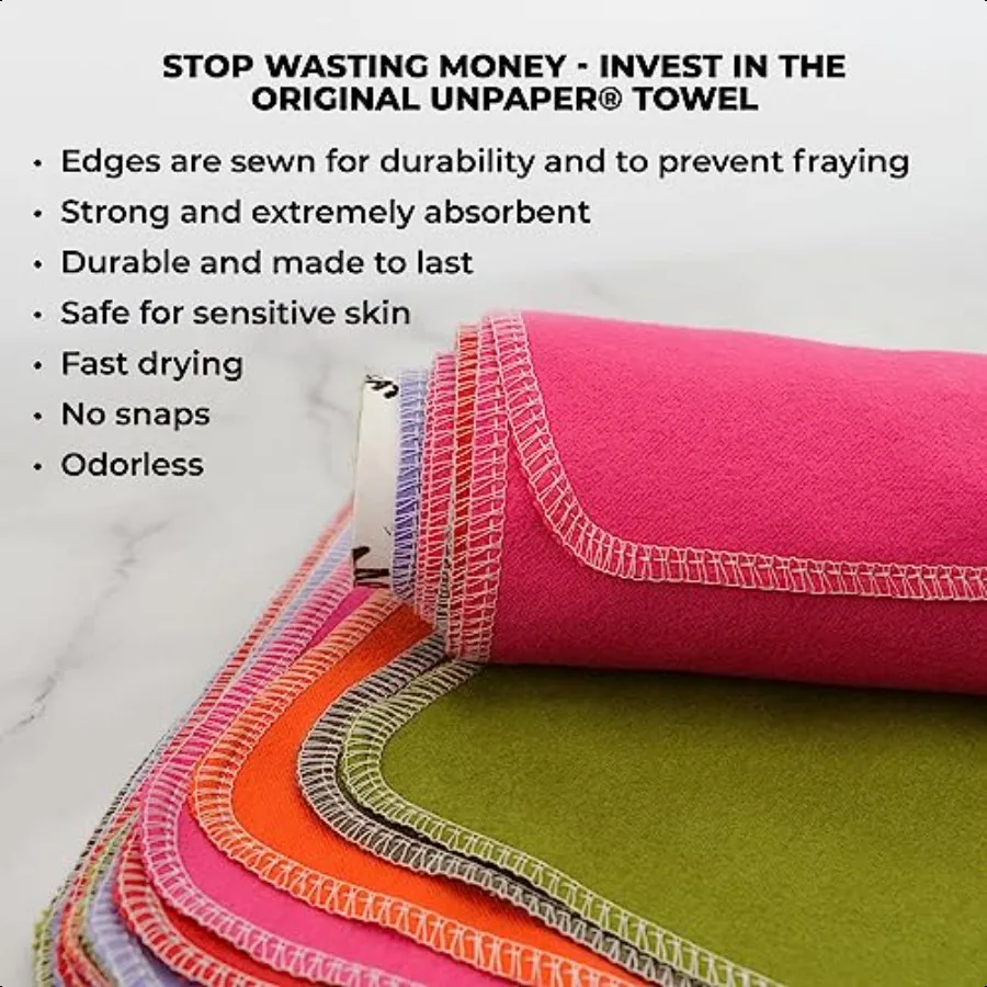 UNpaper Towels 12 Count roll Reusable Paper Towels Cotton Tree Free Rainbow