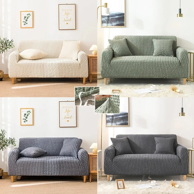 

Luxury Solid Color Elastic Sofa Slipcovers Modern Sofa Cover for Living Room Full Coverage Sofa Pad Protecter 1/2/3/4 Seater